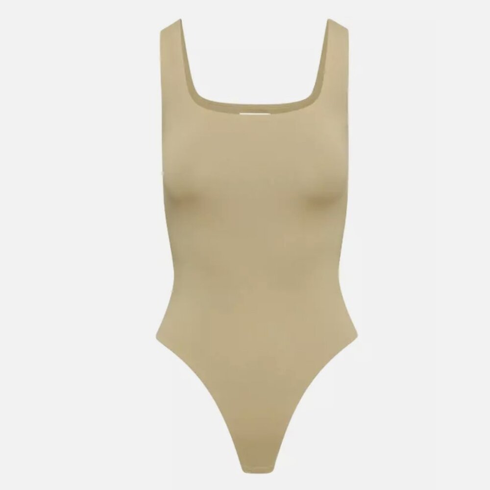 Aritzia Babaton Contour Warm Sand Sleeveless Square Neck Bodysuit - Picture 1 of 2